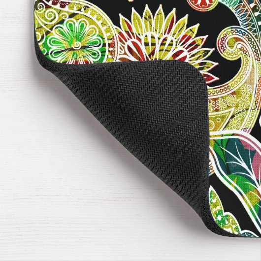 Farbenfrohe traditionelle Paisley-Muster Mousepad (Ecke)