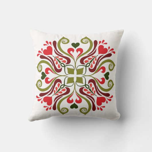 Farbenfrohe traditionelle ungarische Blumenmotive Kissen (Rückseite)