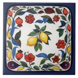 Farbenfrohe traditionelle Volksblumen Fliese
