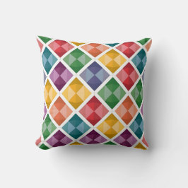 Farbenfrohe Tragetaschen des Diamantmusters Vibran Kissen