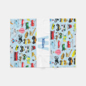 Farbenfrohe Transportmittel & Fahrzeuge Kindermust Fleecedecke (Vorderseite (Horizontal))