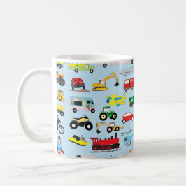 Farbenfrohe Transportmittel & Fahrzeuge Kindermust Kaffeetasse