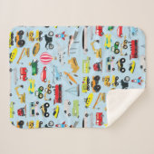 Farbenfrohe Transportmittel & Fahrzeuge Kindermust Sherpadecke (Vorderseite (Horizontal))