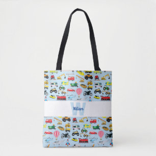 Farbenfrohe Transportmittel & Fahrzeuge Kindermust Tasche