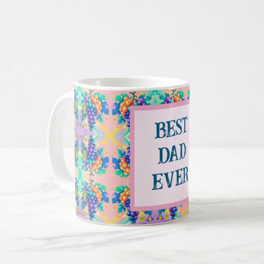 Farbenfrohe Trauben mit bester Vater für immer Kaffeetasse (Vorderseite Links)