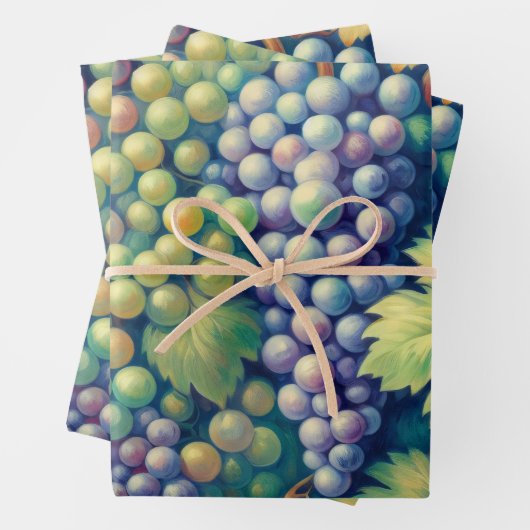 Farbenfrohe Traubenmuster Decoupage Geschenkpapier Set (Beispiel)