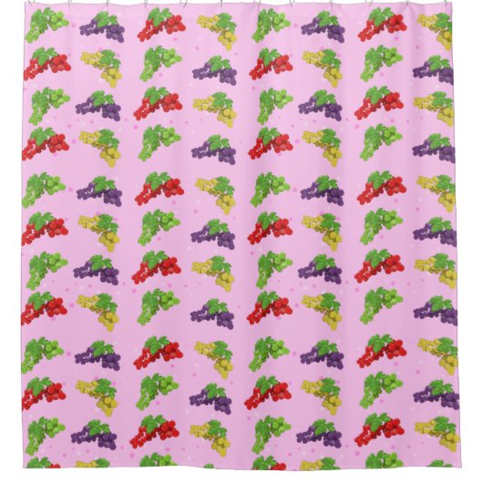 Farbenfrohe Traubenmuster Duschvorhang (Vorderseite)