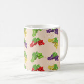 Farbenfrohe Traubenmuster Kaffeetasse (VorderseiteRechts)