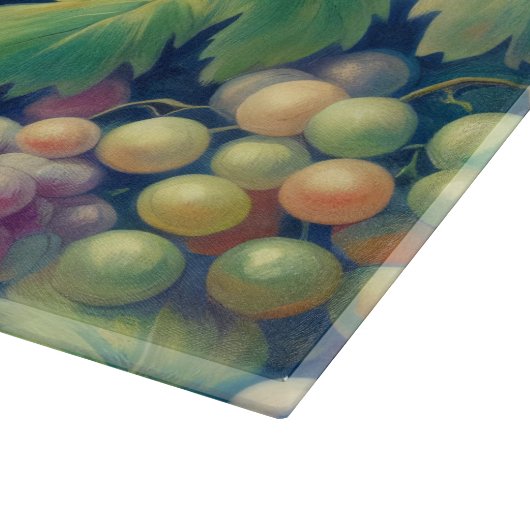 Farbenfrohe Traubenmuster Schneidebrett (Ecke)