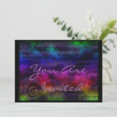 Farbenfrohe Träume Abstrakt Einladung (Stehend Vorderseite)