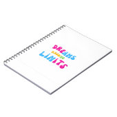 Farbenfrohe Träume Know No Limits Notebook Notizblock (Linke Seite)