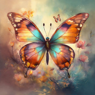 "Farbenfrohe Träume: Schmetterling-Inspirierte Kis Rundes Kissen