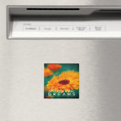 Farbenfrohe "Träume"-Wildblume Inspiration Magnet (In Situ (Geschirrspüler))