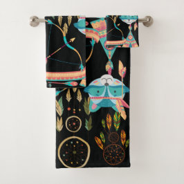 Farbenfrohe Traumfänger Badhandtuch Set