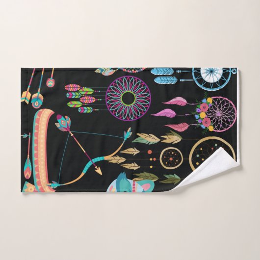 Farbenfrohe Traumfänger Badhandtuch Set (Handtuch)