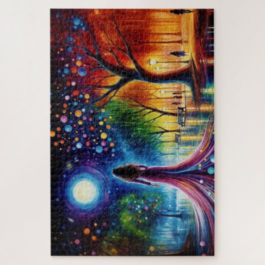 Farbenfrohe Traumlandschaft abstrakter Fantasiegef Puzzle (Vertikal)