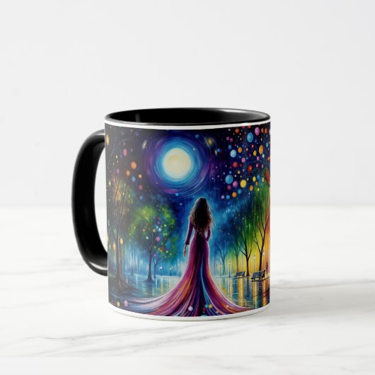 Farbenfrohe Traumlandschaft abstrakter Fantasiegef Tasse (Vorderseite Links)