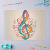 Farbenfrohe Treble Clef Decoupage Seidenpapier (Basteln)