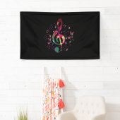 Farbenfrohe Treble Cleve Musik Banner (Insitu)