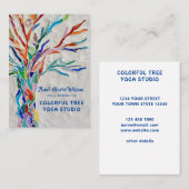 Farbenfrohe Tree Yoga Studio Business Card Visitenkarte (Vorne/Hinten)