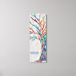 Farbenfrohe Tree Yoga Studio Leinwanddruck