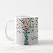 Farbenfrohe Tree Yoga Studio Mosaikbaume anpassen Kaffeetasse (Links)