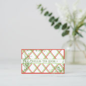 Farbenfrohe Trellis und Foliage Business Card Visitenkarte (Stehend Vorderseite)