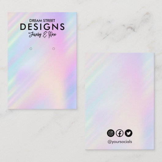 Farbenfrohe, trendige Earring Display Card Visitenkarte (Vorne/Hinten)