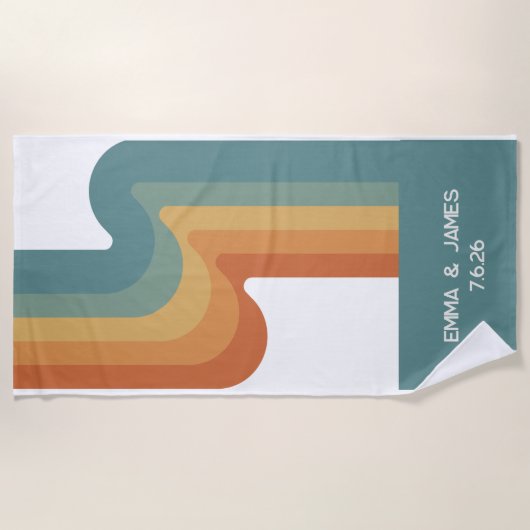 Farbenfrohe trendige Hochzeitsgeschenke Strandtuch (Vorderseite)