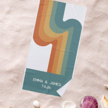 Farbenfrohe trendige Hochzeitsgeschenke Strandtuch