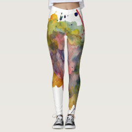 Farbenfrohe, trendige, warme Abstrakte Wasserfarbe Leggings