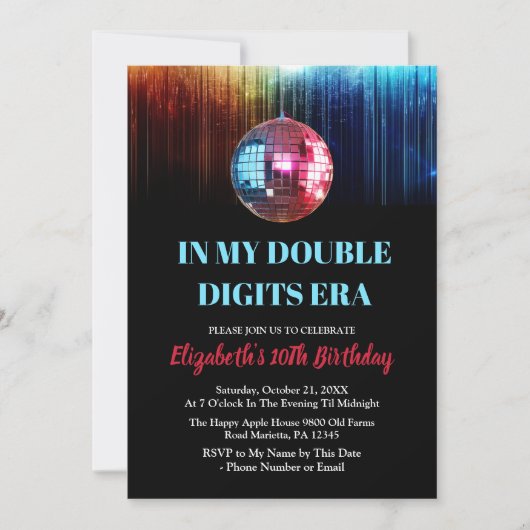 Farbenfrohe Trendsetter in meiner zweistelligen Är Einladung (Vorderseite)