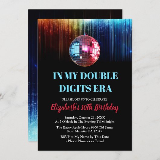 Farbenfrohe Trendsetter in meiner zweistelligen Är Einladung (Vorne/Hinten)