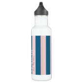 Farbenfrohe trendy moderne Marine Nautical Blue St Edelstahlflasche (Rechts)