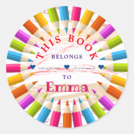 Farbenfrohe, trendy Personalisierte Pencies Buchze Runder Aufkleber