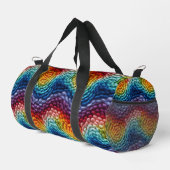 Farbenfrohe, trendy Regenbogen-Knittermuster Duffle Bag (Rechte Ecke)