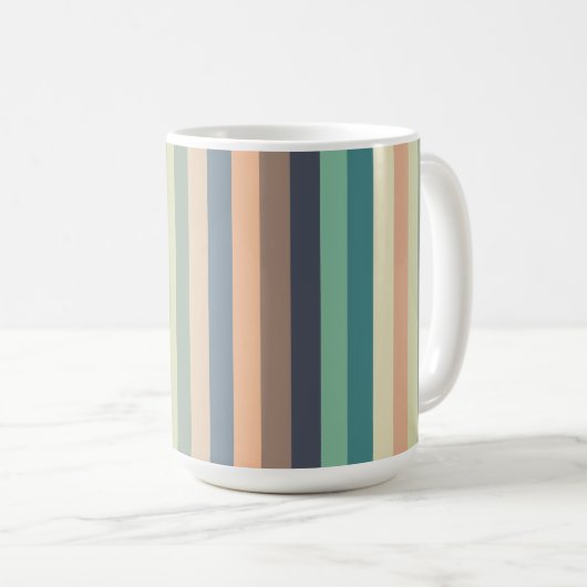 Farbenfrohe trendy Streifen Kaffeetasse (VorderseiteRechts)