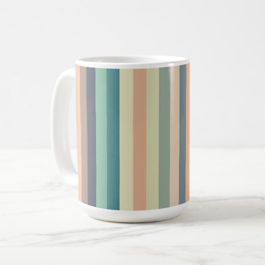 Farbenfrohe trendy Streifen Kaffeetasse (Vorderseite Links)