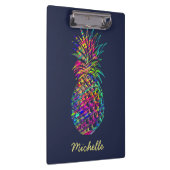 Farbenfrohe trendy tropische Ananas Personalisiert Klemmbrett (Rechts)