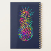 Farbenfrohe trendy tropische Ananas Personalisiert Planer (Rückseite)
