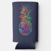 Farbenfrohe trendy tropische Ananas Personalisiert Selters Dosenkühler (Rückseite)