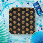 Farbenfrohe trendy Weihnachten Pappteller (Party)