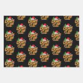 Farbenfrohe, trendy Weihnachtswrapping-Papier Geschenkpapier Set (Vorderseite 3)