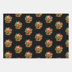 Farbenfrohe, trendy Weihnachtswrapping-Papier Geschenkpapier Set