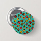 Farbenfrohe Treppenbuchten auf türkis Button (Vorne & Hinten)