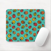Farbenfrohe Treppenbuchten auf türkis Mousepad (Mit Mouse)