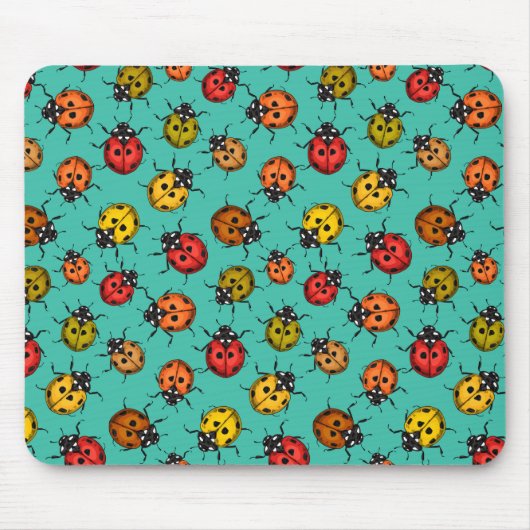 Farbenfrohe Treppenbuchten auf türkis Mousepad (Vorne)