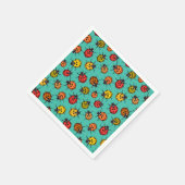 Farbenfrohe Treppenbuchten auf türkis Serviette (Ecke)