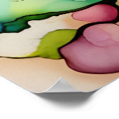 Farbenfrohe Treppenpfeife Alkohol Tinte Abstrakt Poster (Ecke)