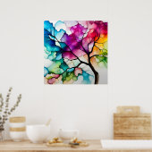 Farbenfrohe Treppenpfeife Alkohol Tinte Abstrakt Poster (Küche)